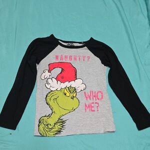 Dr. Seuss Grinch Long Sleeve Shirt - Black, Gray, and Green
